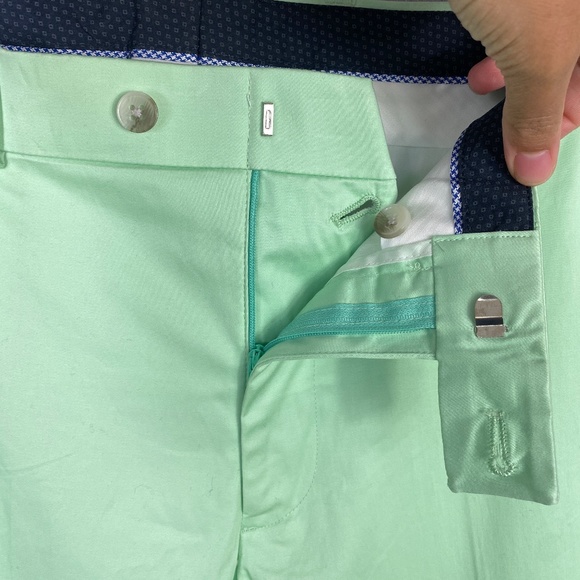 The Savile Row Company Mens Camden Chino Pants in Mint Green Size 42R 36W - Picture 6 of 8